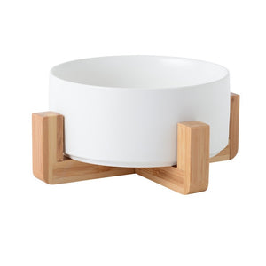 Mason Ceramic Single Dog Bowl - White